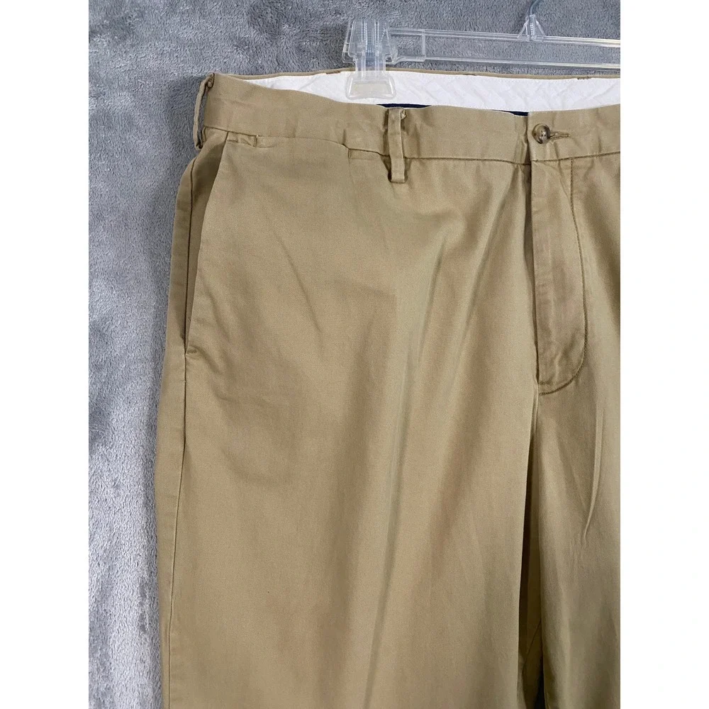 Polo Ralph Lauren Pants Sz 40/32 Tan Stretch Classic Fit Chino Business Casual